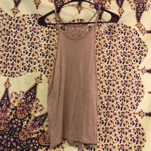 purple lace back tank